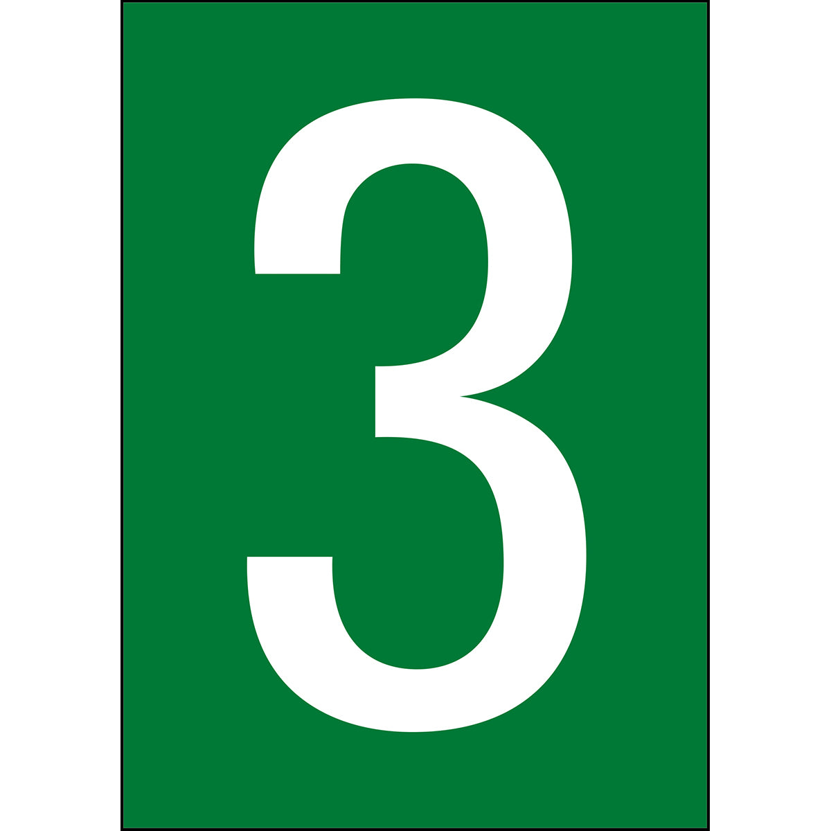 Zahlen & Buchstaben A4 - Grün/Weiss - 3 - B-7541 (Laminierter Polyester)