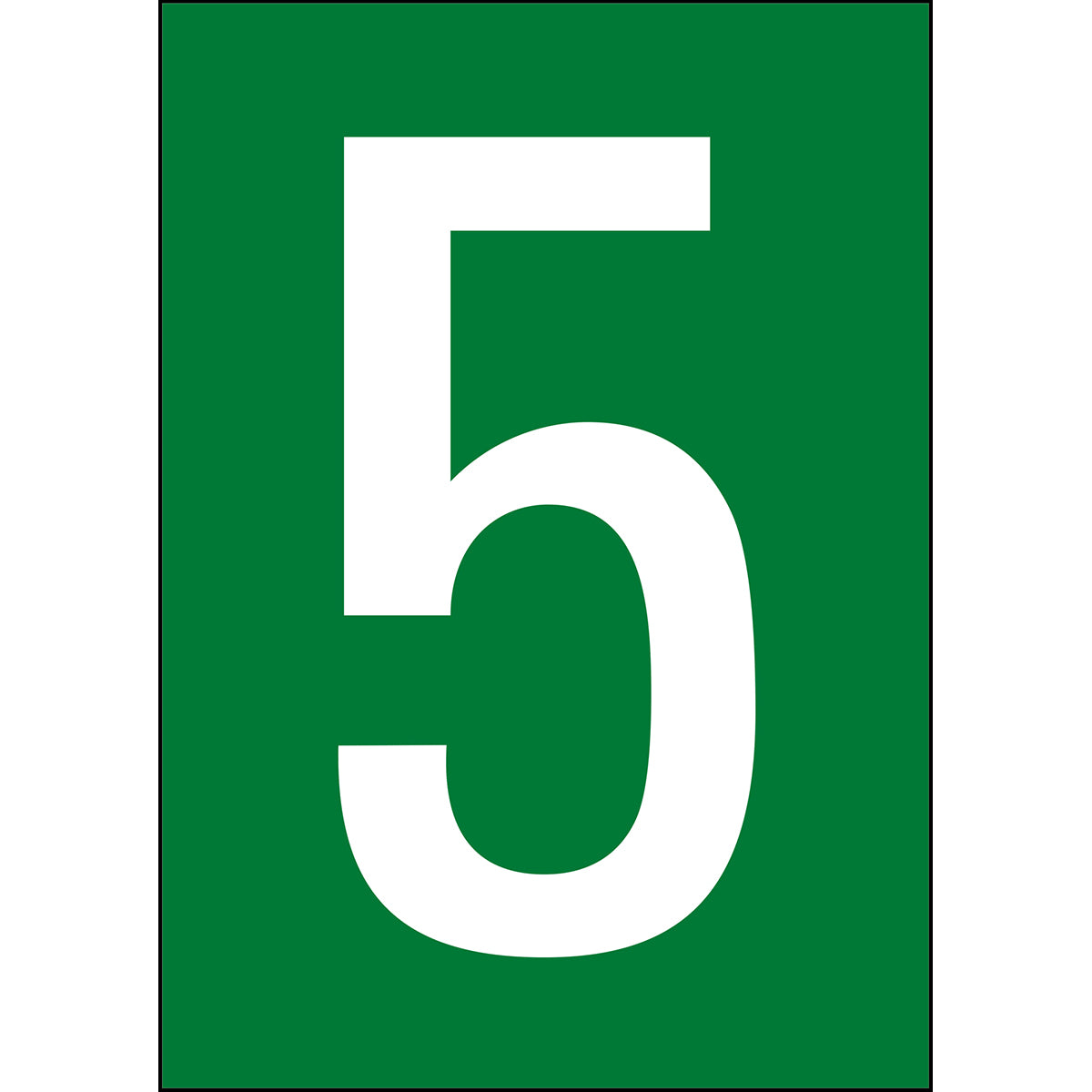 Numbers &amp; Letters A4 - Green/White - 5 - B-859 (Magnetic Foil)