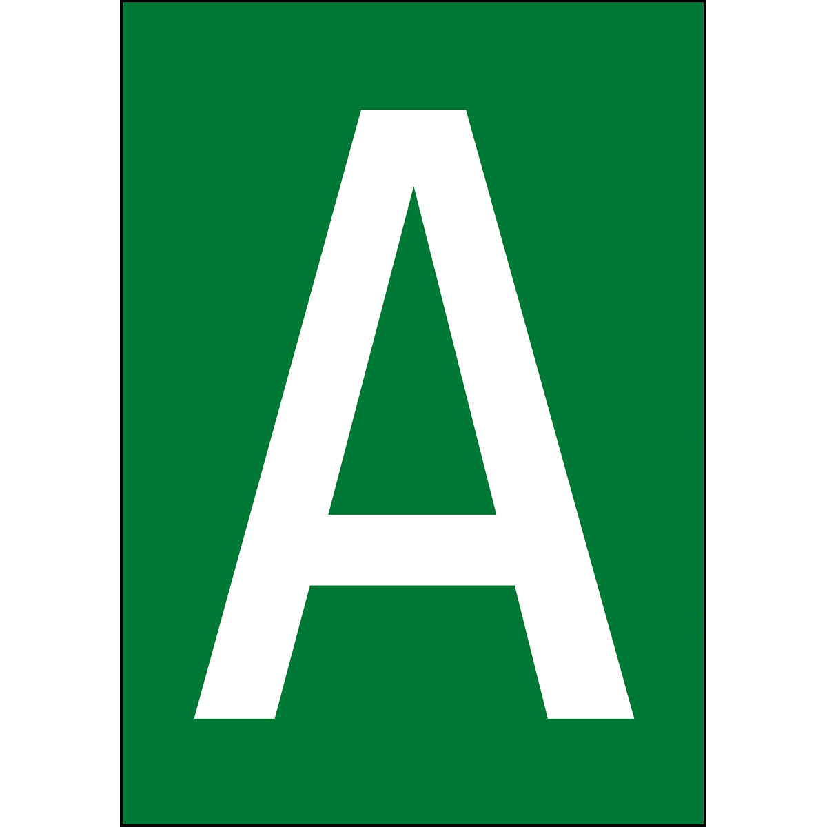Numbers &amp; Letters A4 - Green/White - A - B-7541 (Laminated Polyester)
