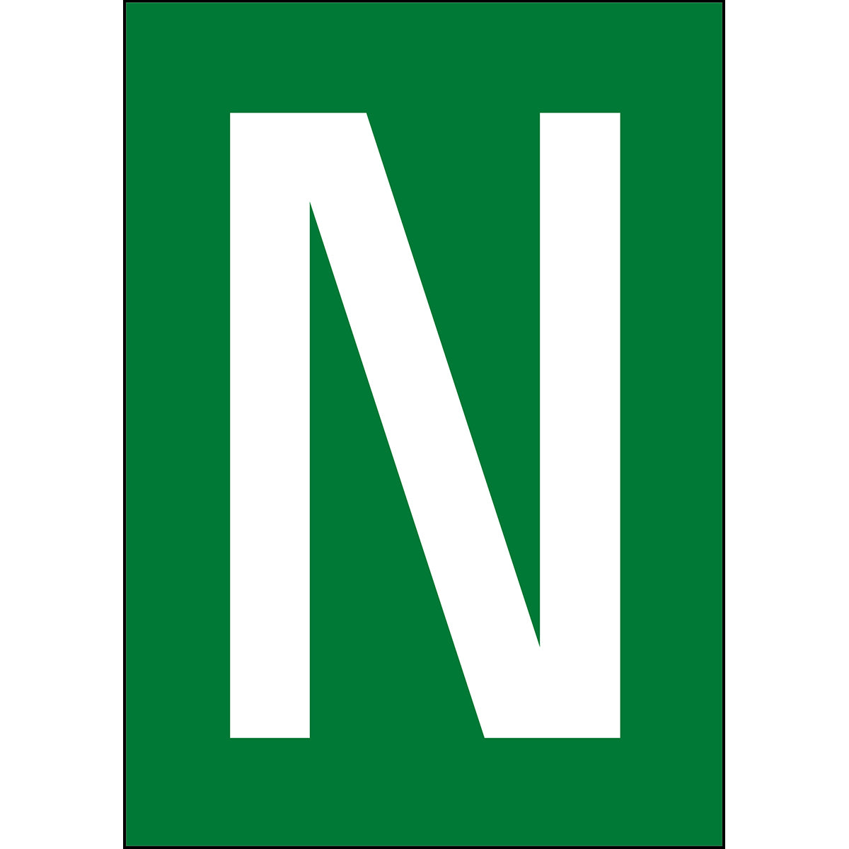 Chiffres et lettres A4 - Vert/Blanc - N - B-7541 (Polyester laminé)