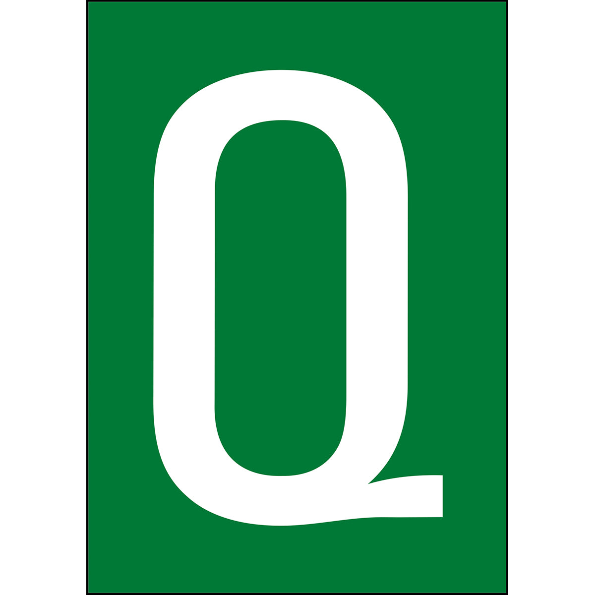 Chiffres et lettres A4 - Vert/Blanc - Q - B-859 (Film magnétique)