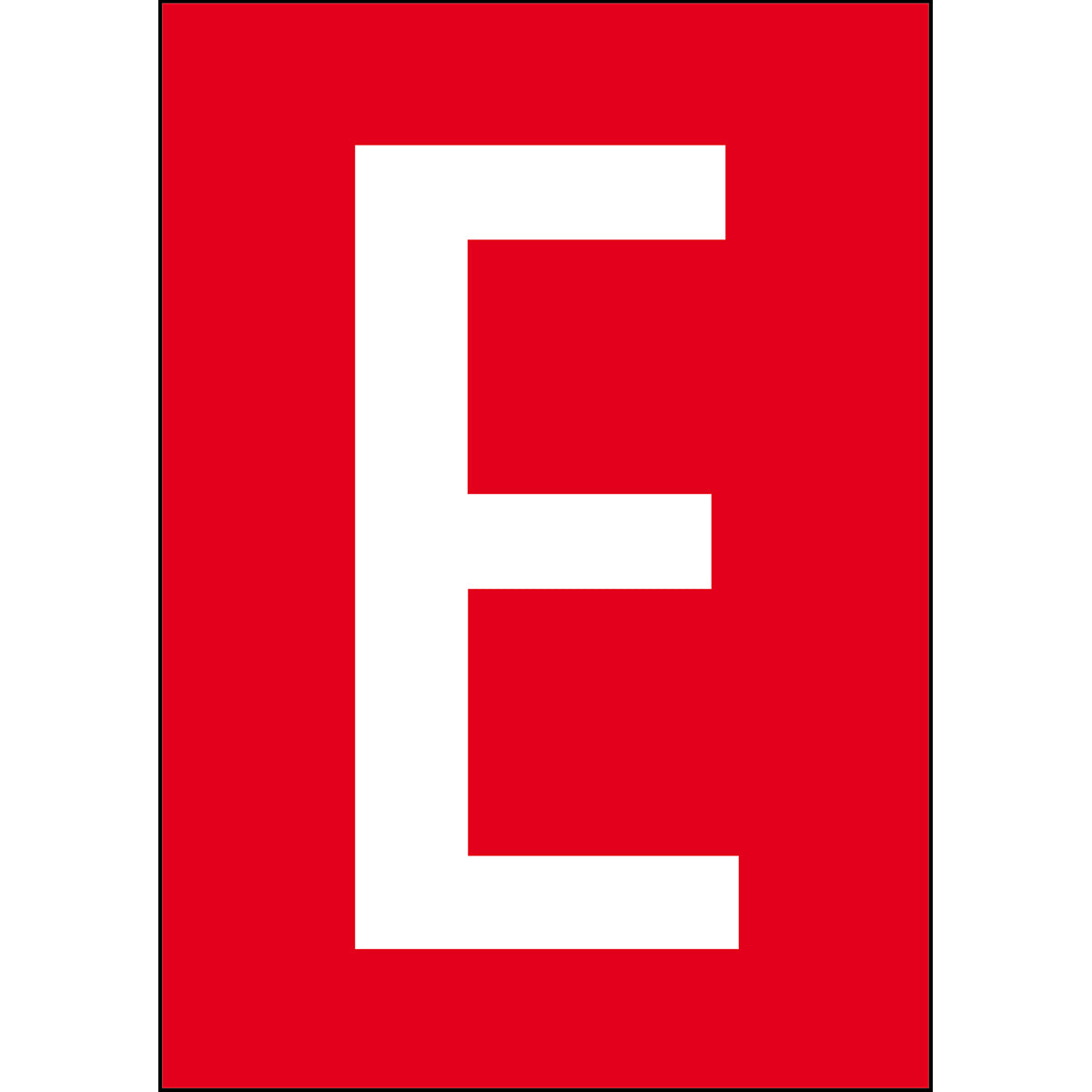Numbers &amp; Letters A4 - Red/White - E - B-7541 (Laminated Polyester)