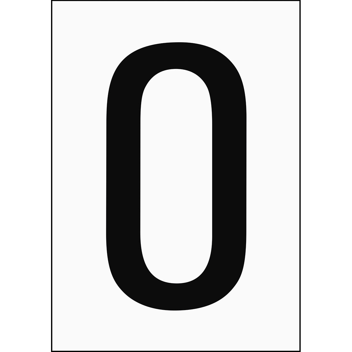 Chiffres et lettres A4 - Blanc/Noir - 0 - B-7541 (Polyester laminé)