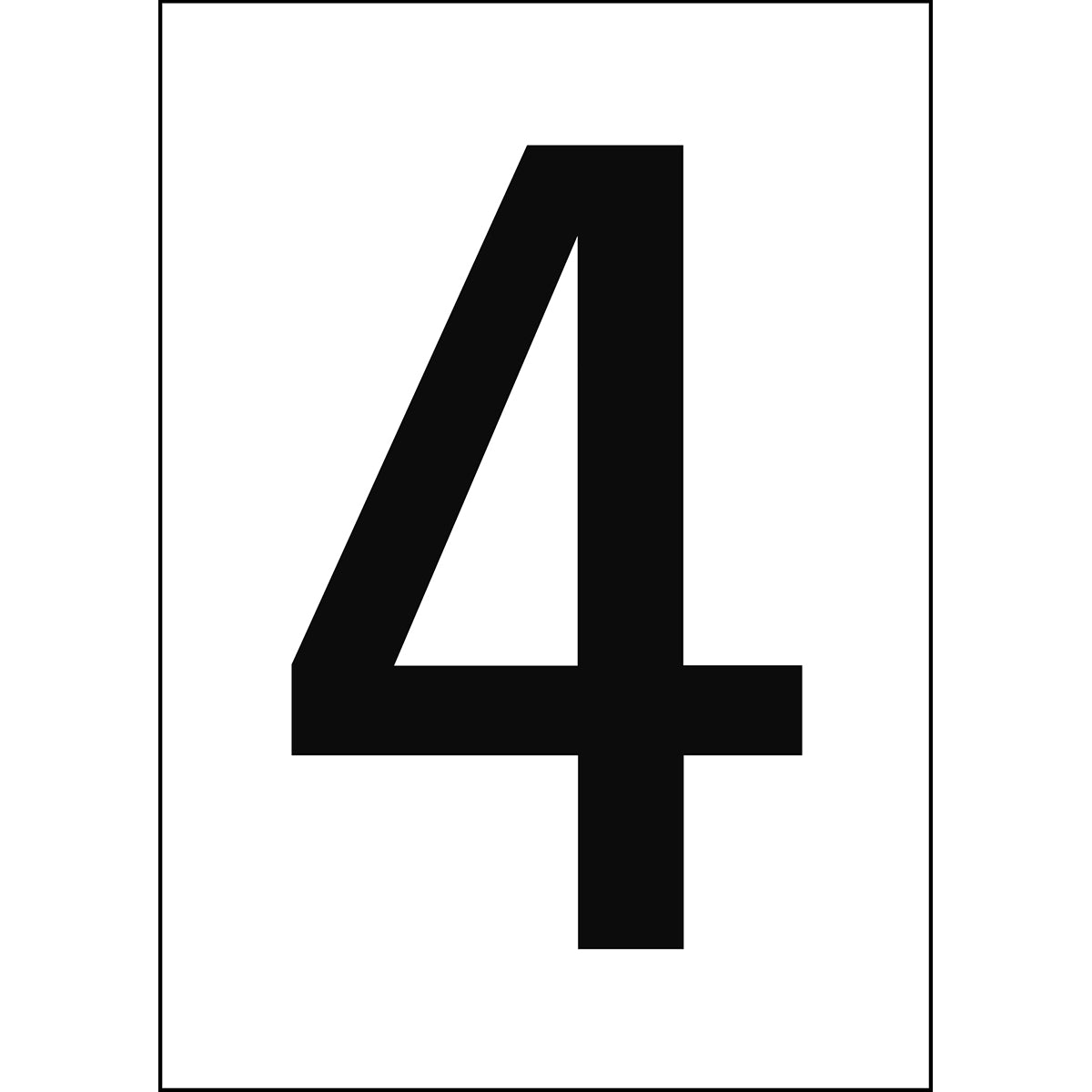 Numbers &amp; Letters A4 - White/Black - 4 - B-859 (Magnetic Foil)
