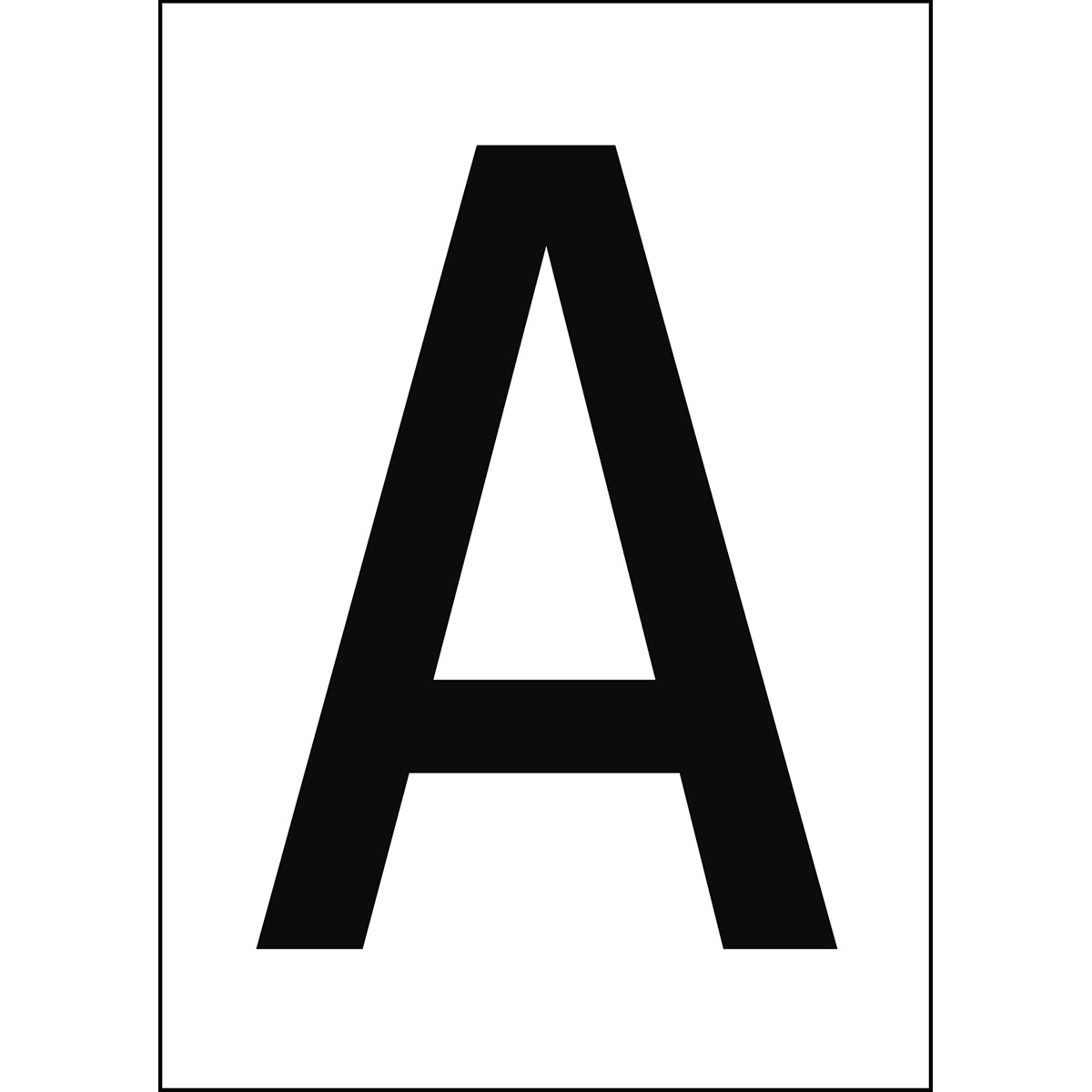 Zahlen & Buchstaben A4 - Weiss/Schwarz - A - B-7541 (Laminierter Polyester)
