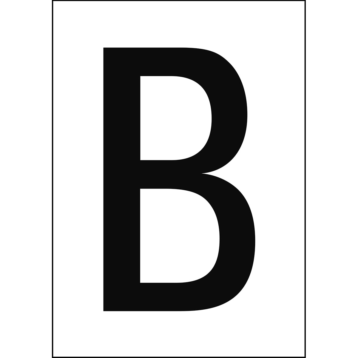 Zahlen & Buchstaben A4 - Weiss/Schwarz - B - B-7541 (Laminierter Polyester)