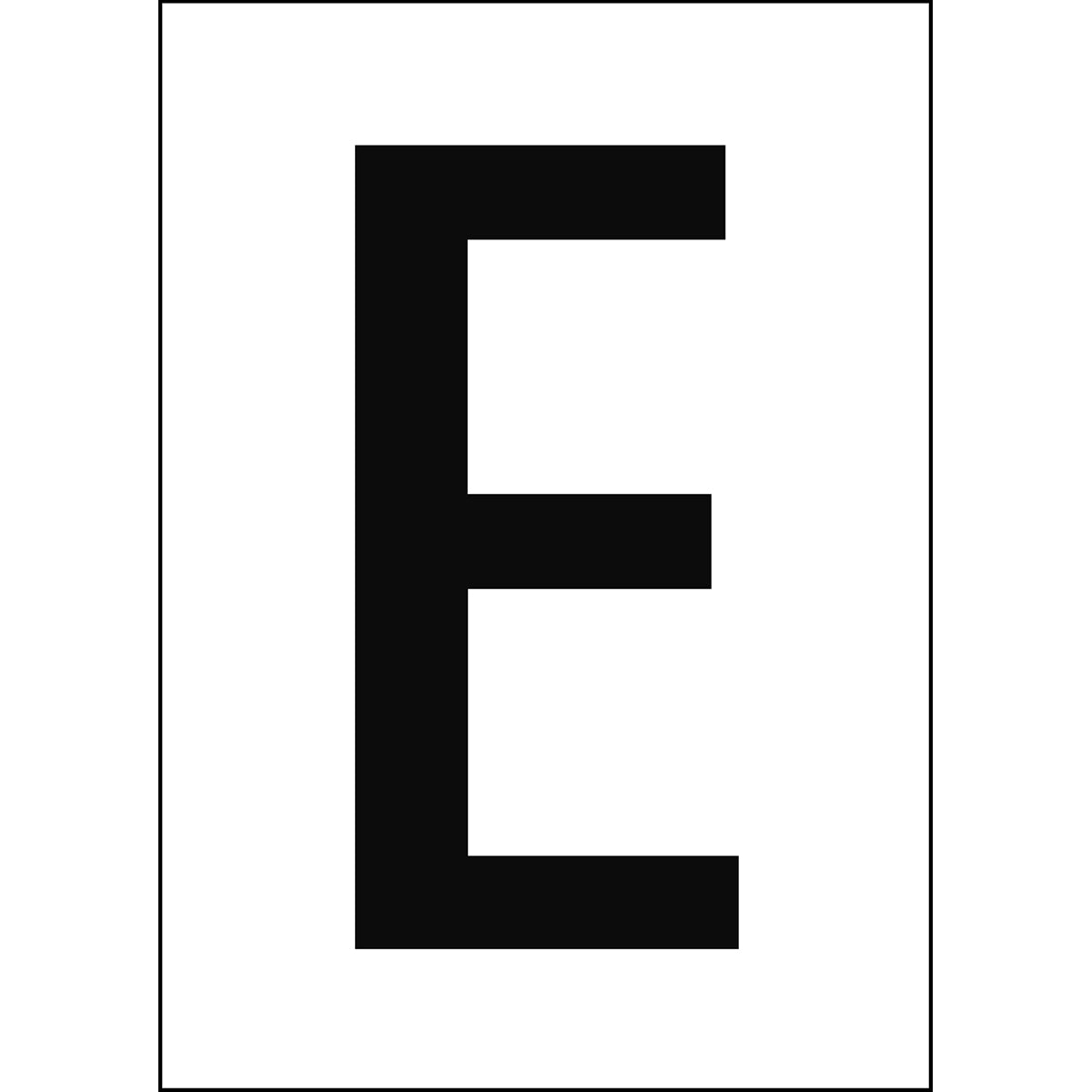 Zahlen & Buchstaben A4 - Weiss/Schwarz - E - B-7541 (Laminierter Polyester)