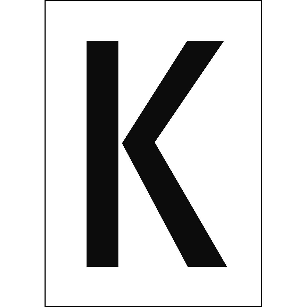 Numbers &amp; Letters A4 - White/Black - K - B-7541 (Laminated Polyester)
