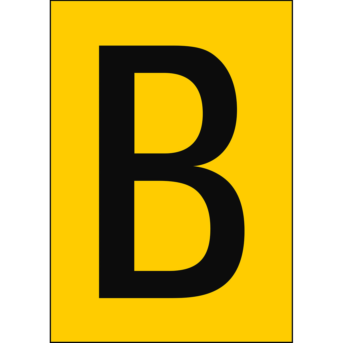Numbers &amp; Letters A4 - Yellow/Black - B - B-7527 (Polypropylene)