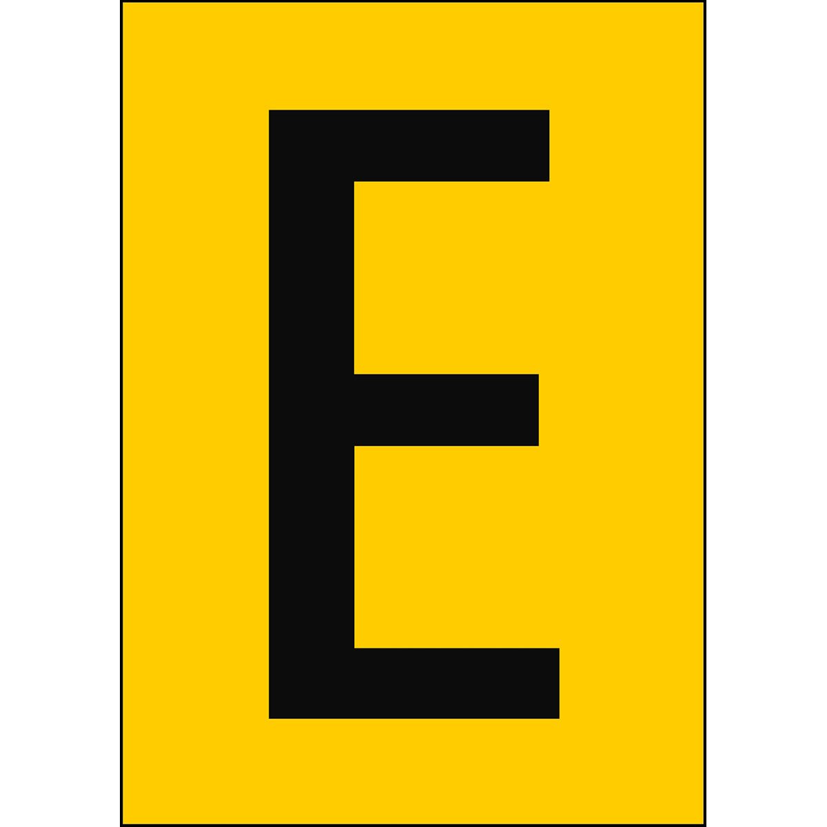 Numbers &amp; Letters A4 - Yellow/Black - E - B-7541 (Laminated Polyester)