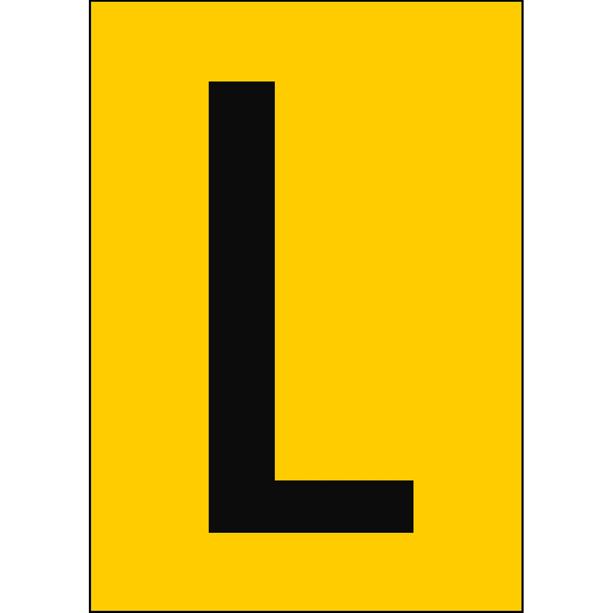 Chiffres et lettres A4 - Jaune/Noir - L - B-7541 (Polyester laminé)