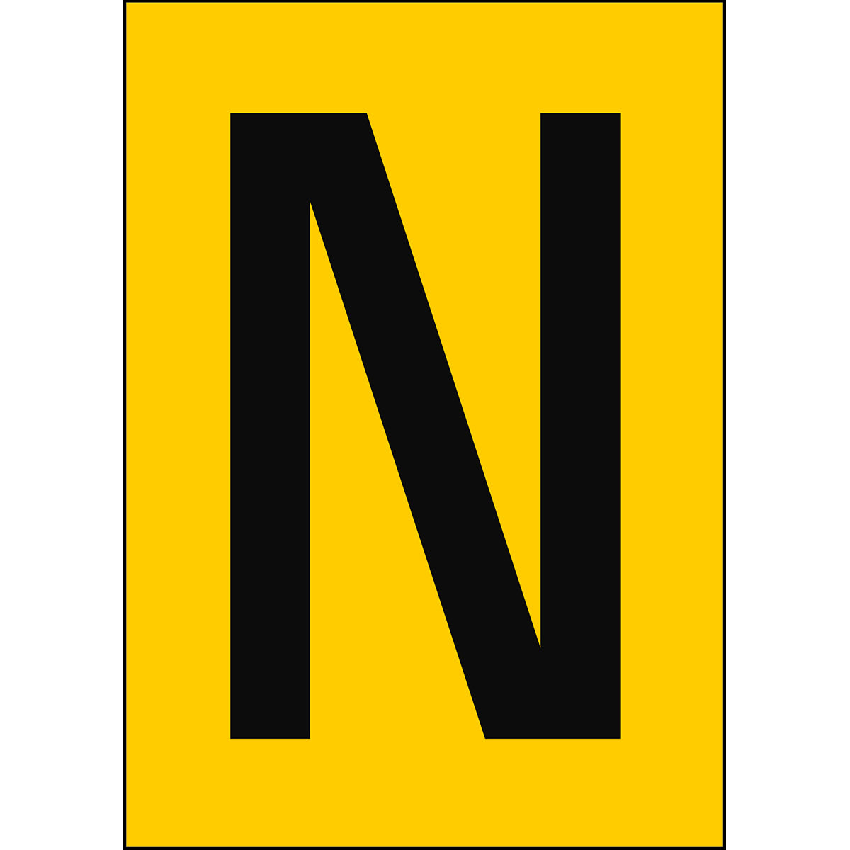 Zahlen & Buchstaben A4 - Gelb/Schwarz - N - B-7541 (Laminierter Polyester)