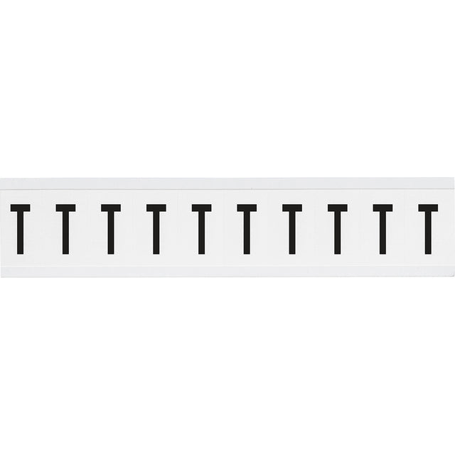 Zahlen & Buchstaben, B-499 (Nylongewebe), Weiß - T , 38 x 22 mm
