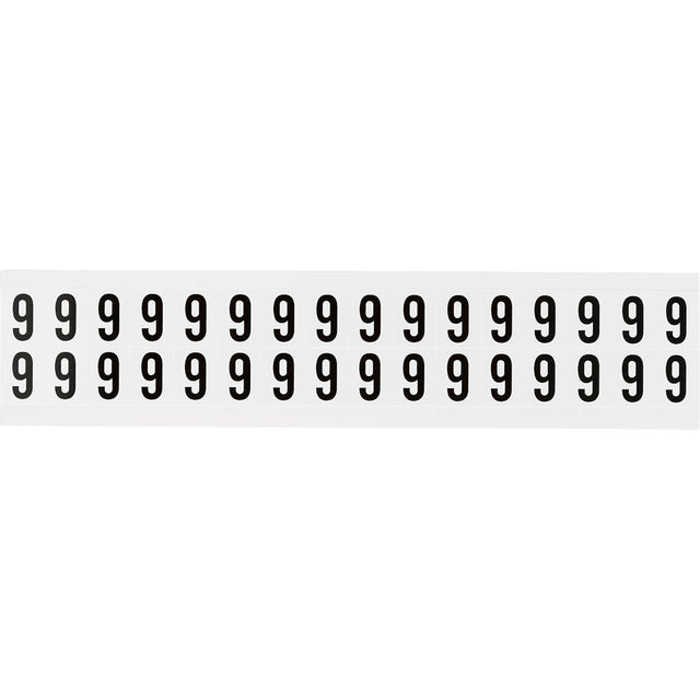 Zahlen & Buchstaben, B-499 (Nylongewebe), Weiß - 9 , 19 x 14 mm
