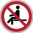 ISO Sicherheitskennzeichnung - Sitzen verboten