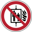 ISO Sicherheitskennzeichnung - Aufzug im Brandfall nicht benutzen