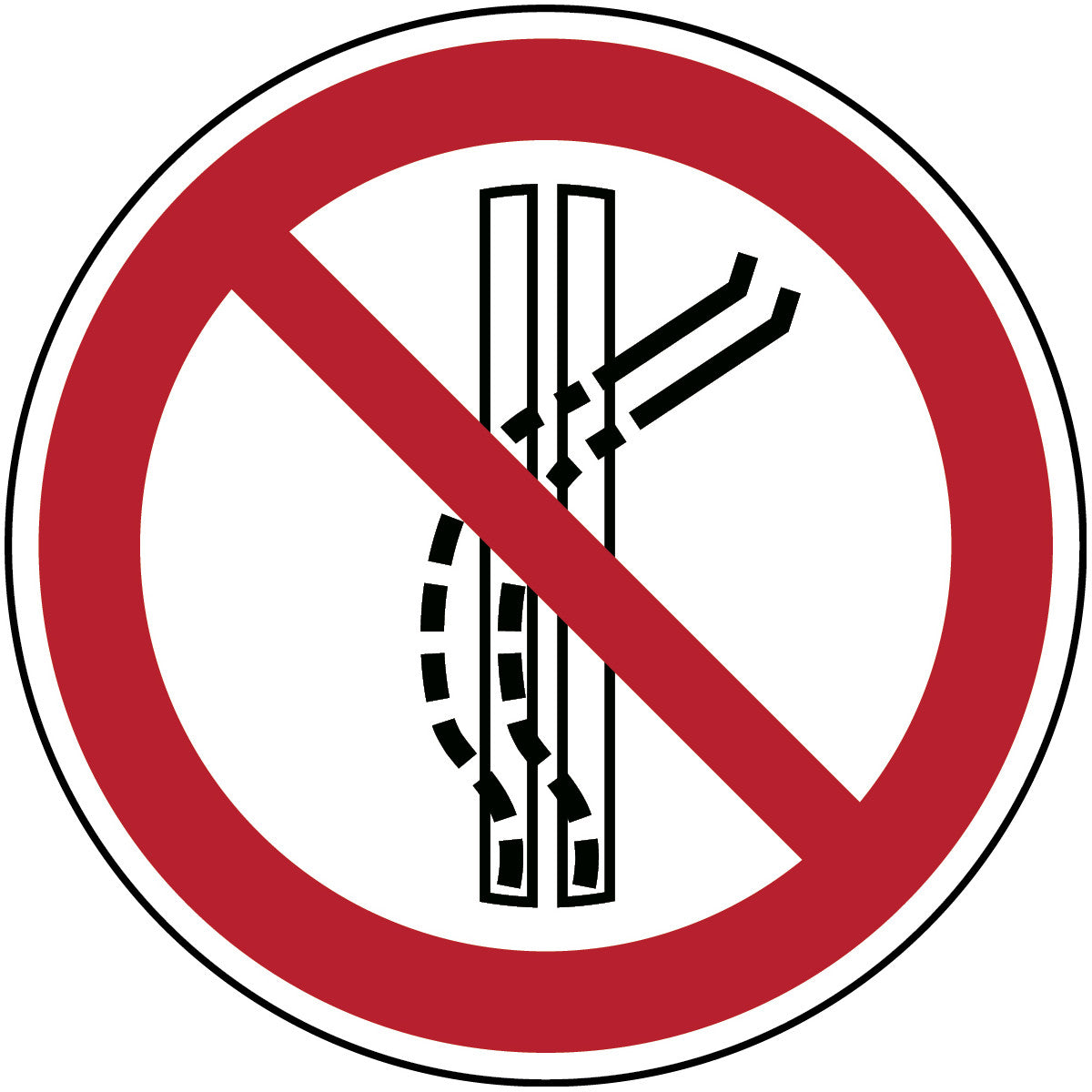 Schleppspur verlassen verboten - ISO 7010