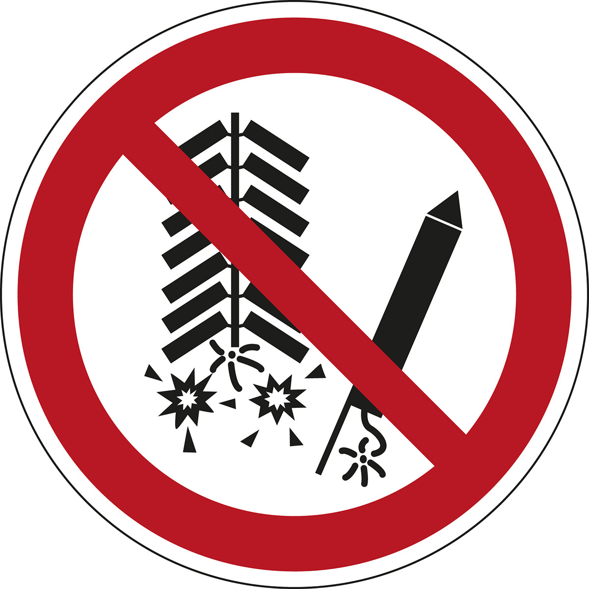 ISO-Sicherheitsschild – Feuerwerk verboten