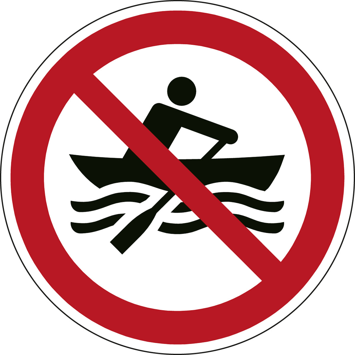 ISO Sicherheitskennzeichnung - Keine manuell angetriebenen Wasserfahrzeuge