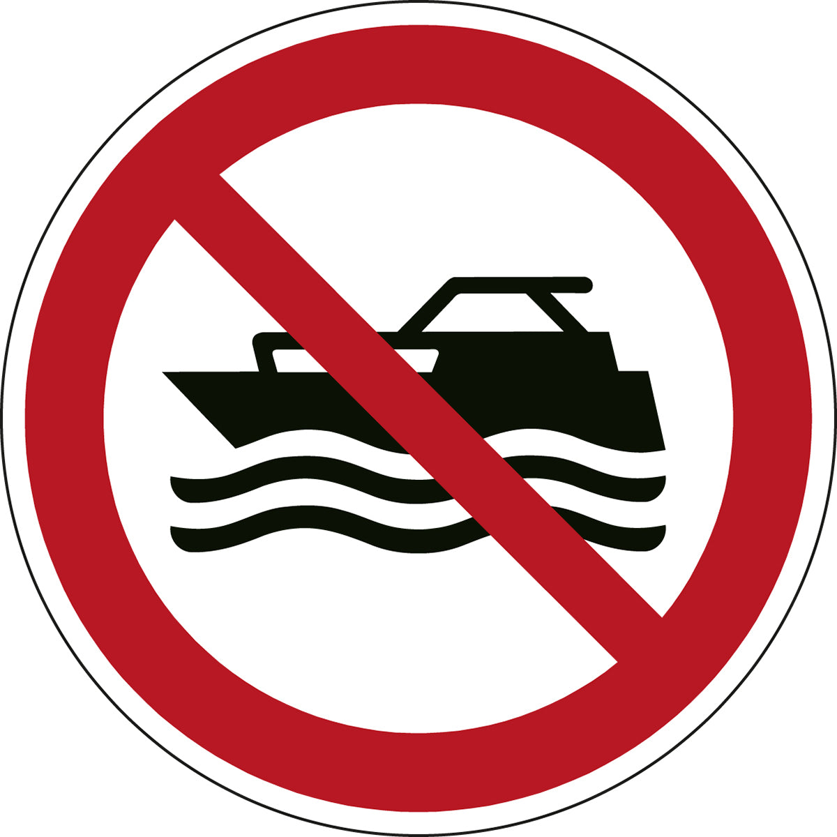 ISO Sicherheitskennzeichnung - Keine mechanisch angetriebenen Wasserfahrzeuge