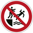 ISO Sicherheitskennzeichnung - Nicht in das Wasser stoßen