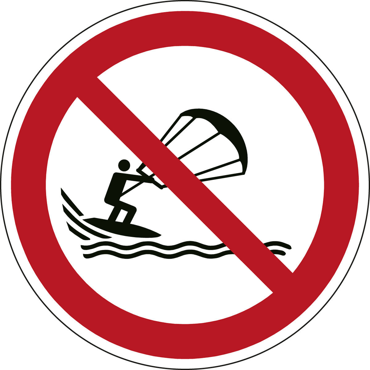 ISO Sicherheitskennzeichnung - Kitesurfen verboten
