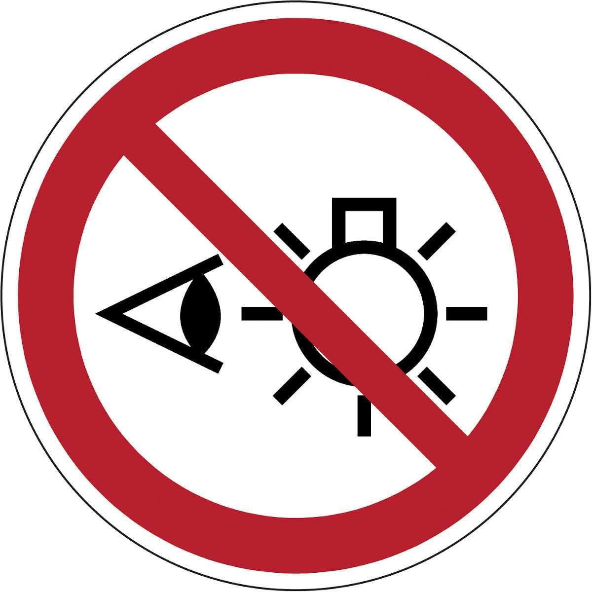 Panneau de sécurité ISO - Ne pas regarder dans la source lumineuse
