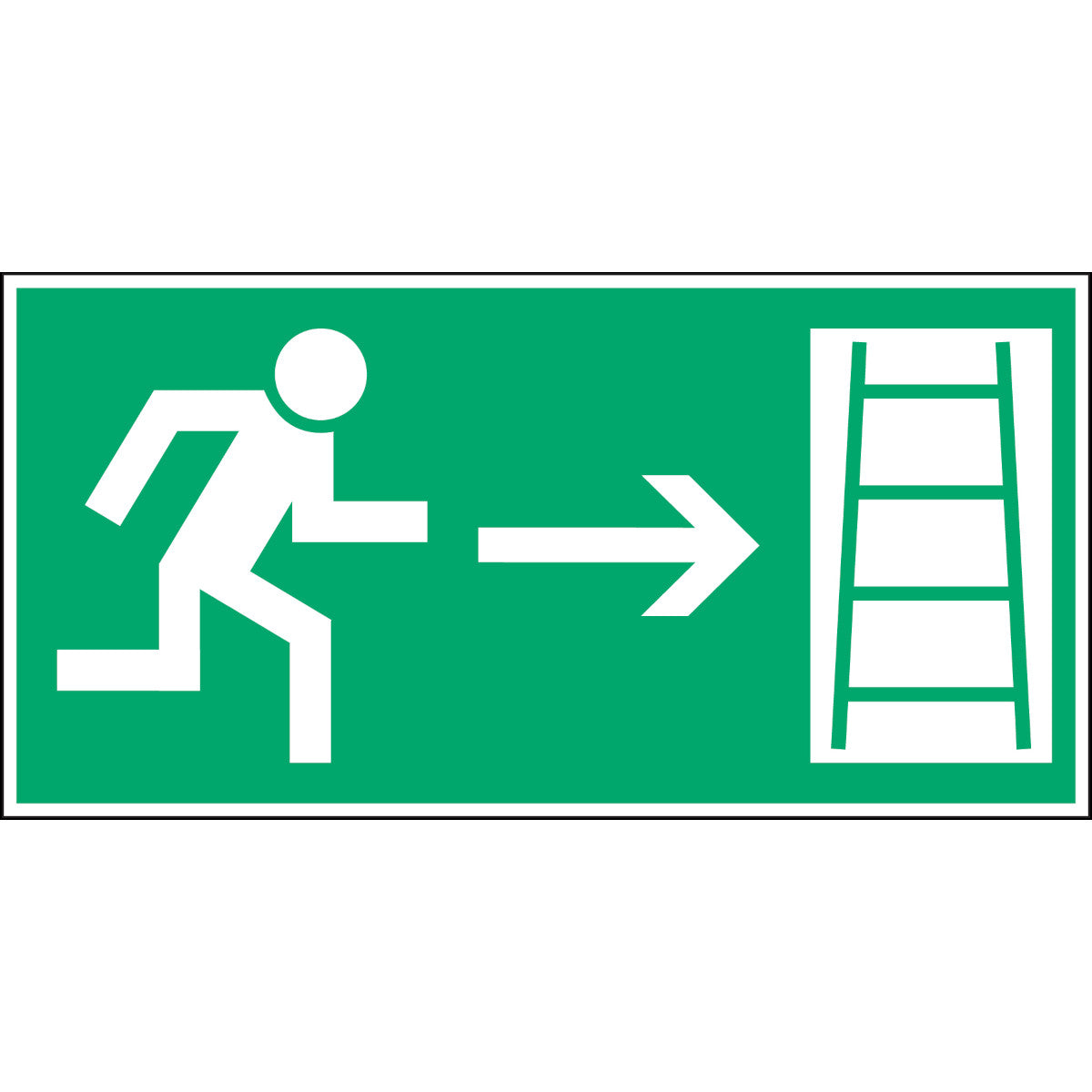 Fluchtwegkennzeichnung - Rettungsweg (Notleiter)