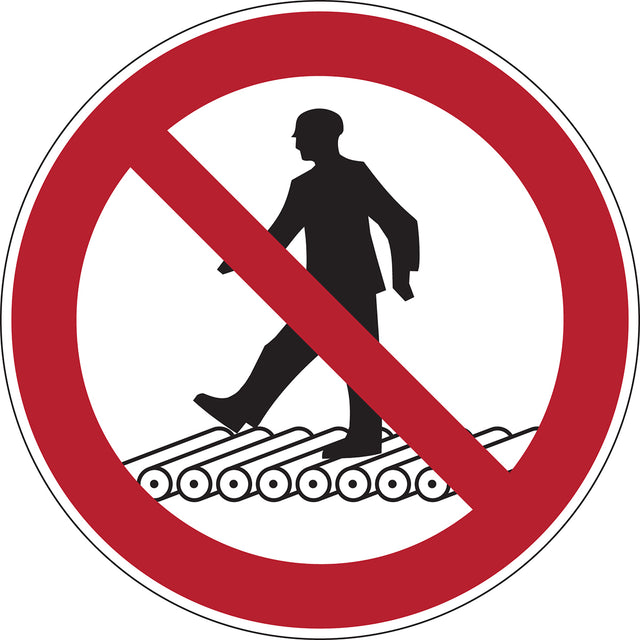 Verbotsschilder - Nicht auf Rollenbahn treten