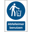 ISO Sicherheitskennzeichnung - Abfallbehälter benutzen