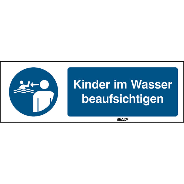 ISO-Sicherheitsschild – Kinder im Wasser beaufsichtigen