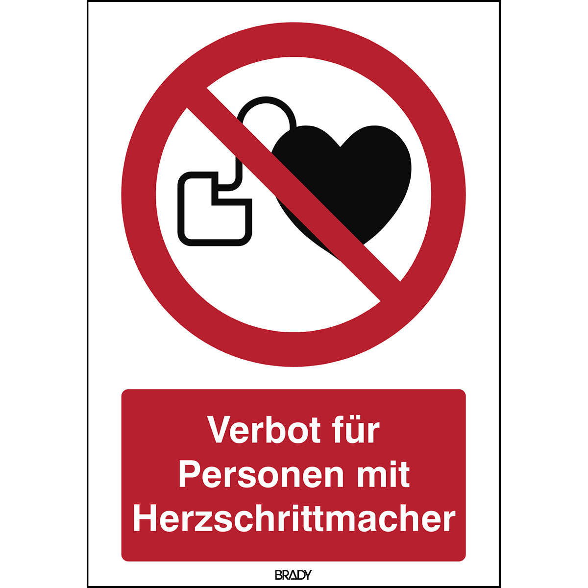 ISO 7010 Zeichen - Verbot für Personen mit Herzschrittmacher