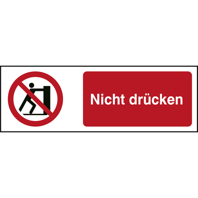 ISO Sicherheitskennzeichnung - Nicht drücken