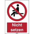 ISO Sicherheitskennzeichnung - Sitzen verboten