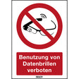 ISO Sicherheitskennzeichnung - Benutzung von Datenbrillen verboten