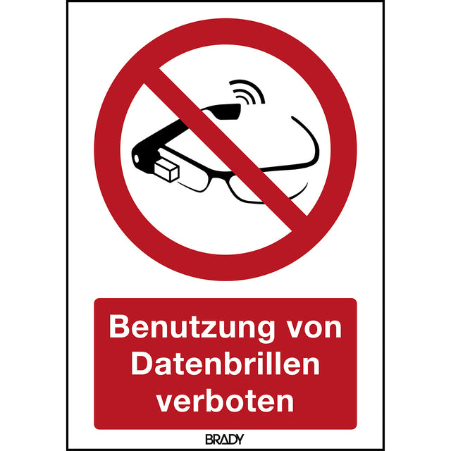 ISO Sicherheitskennzeichnung - Benutzung von Datenbrillen verboten