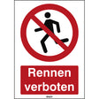 ISO Sicherheitskennzeichnung - Rennen verboten