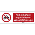 ISO Sicherheitskennzeichnung - Keine manuell angetriebenen Wasserfahrzeuge