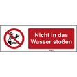 ISO Sicherheitskennzeichnung - Nicht in das Wasser stoßen