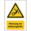 ISO Sicherheitskennzeichnung - Warnung vor Absturzgefahr