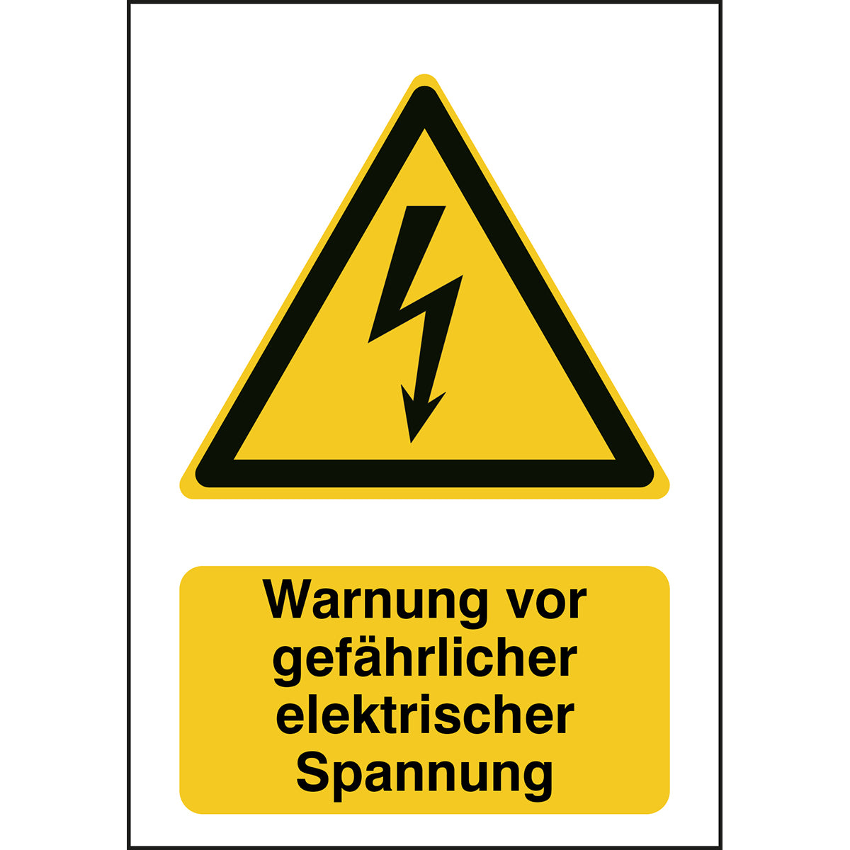 ISO Sicherheitskennzeichnung - Warnung vor elektrischer Spannung