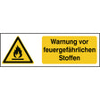 ISO Sicherheitskennzeichnung - Warnung vor feuergefährlichen Stoffen
