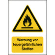 ISO Sicherheitskennzeichnung - Warnung vor feuergefährlichen Stoffen