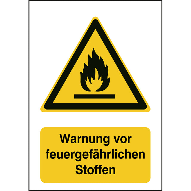 ISO Sicherheitskennzeichnung - Warnung vor feuergefährlichen Stoffen