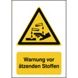 ISO Sicherheitskennzeichnung - Warnung vor ätzenden Stoffen