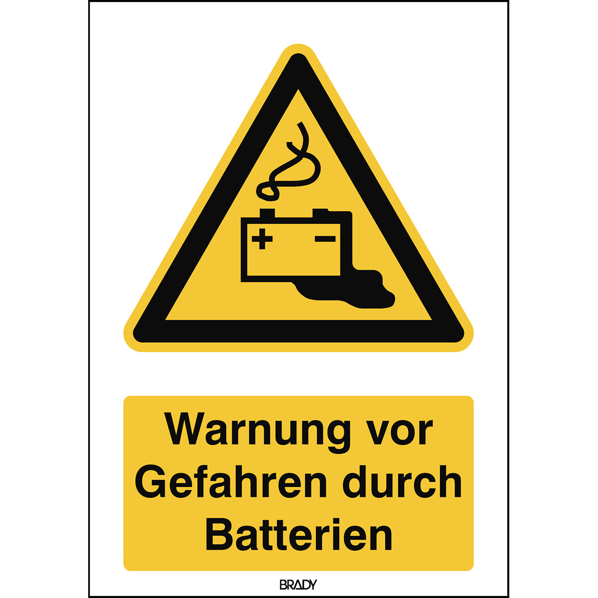 ISO 7010 Zeichen - Warnung vor Gefahren durch Batterien
