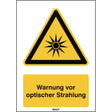 ISO Sicherheitskennzeichnung - Warnung vor optischer Strahlung