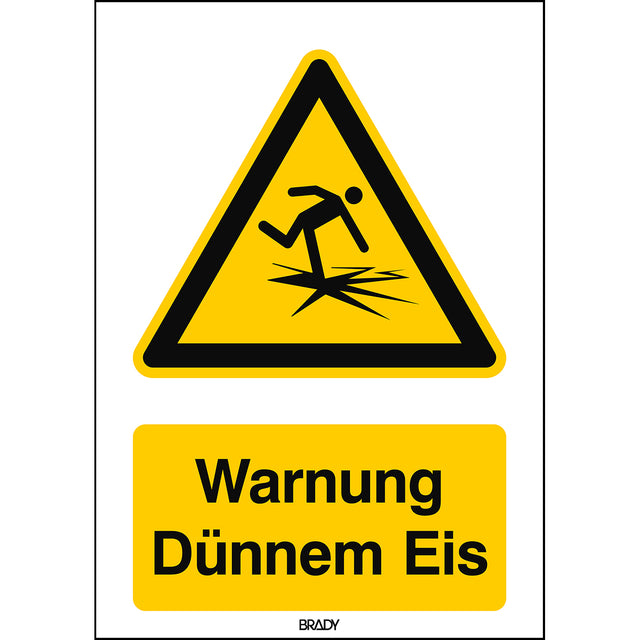 ISO Sicherheitskennzeichnung - Warnung Dünnem Eis