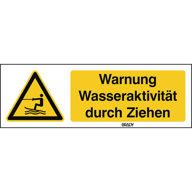 ISO Sicherheitskennzeichnung - Warnung - Wasseraktivität durch Ziehen
