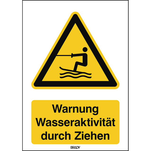 ISO Sicherheitskennzeichnung - Warnung - Wasseraktivität durch Ziehen